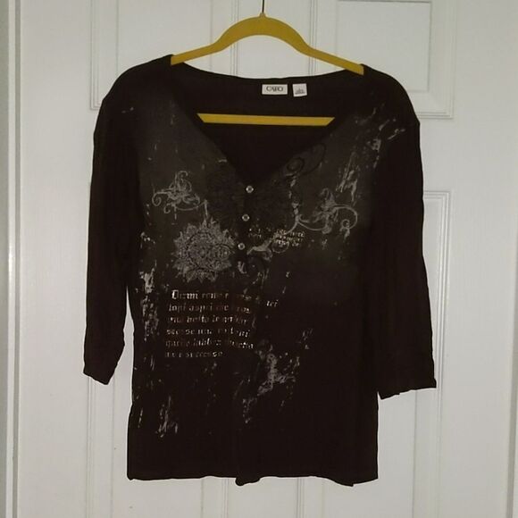 Cato brown shirt Sz L - Picture 1 of 5